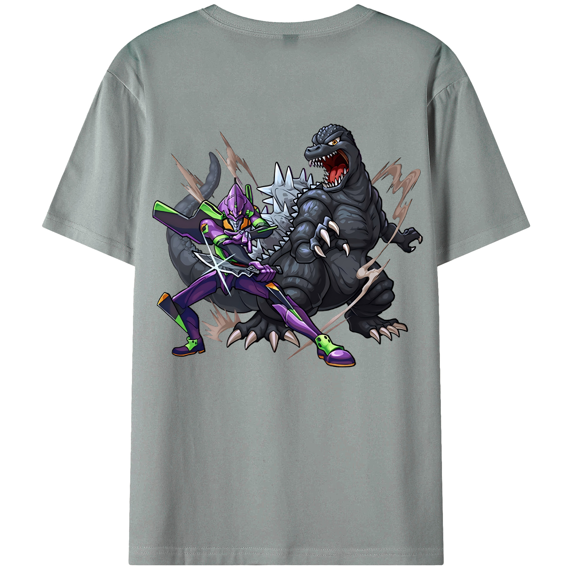 （画像用） EVA 新世紀エヴァンゲリオン 綿100％ メンズ半袖Tシャツ（バックプリント） 通気性